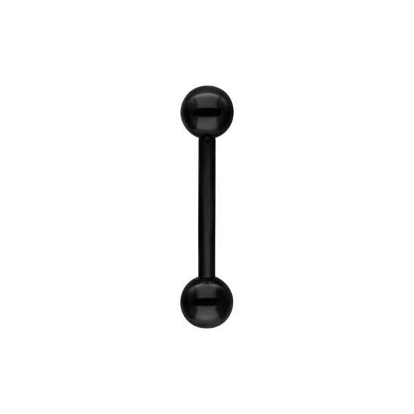 Barbell negro de titanio con dos bolas sobre fondo blanco