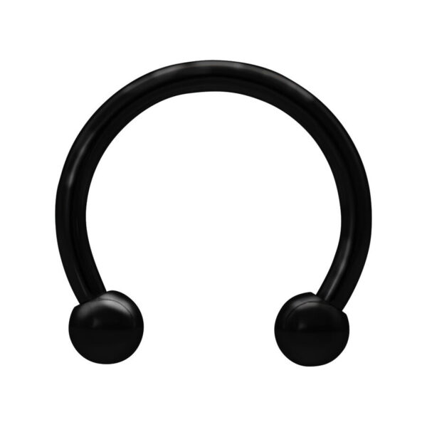 Barra Circular Negra de acero quirúrgico, 1,6 mm de grosor, 9,0 mm de diámetro interior, 4,0 mm de tamaño de bola