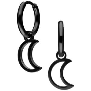 Par de Mini Moon Hoops - Negro