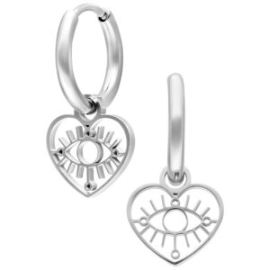 Par de Mini Heart Eye Hoops