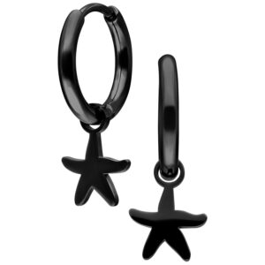 Mini Starfish Hoops Pair - Negro