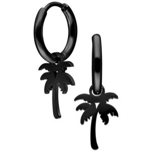 Mini Palm Hoops Pair - Negro