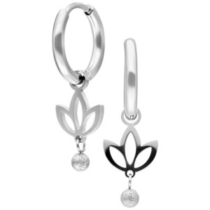 Mini Lotus Hoops Pair