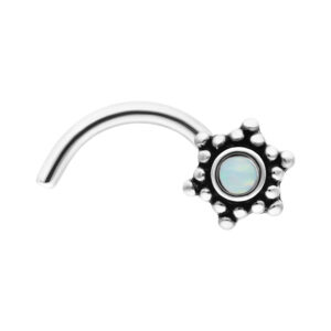 Nose Stud Flower Synthetic Opal
