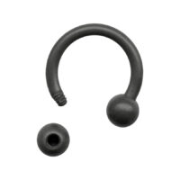 Barbell circular color grafito de titanio con rosca externa y bola