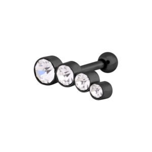 4 Cristales Redondos Izquierda - Negro