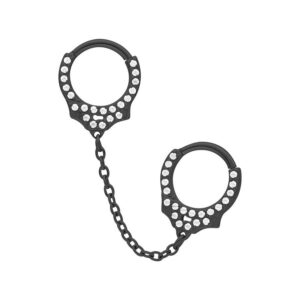 Glitter Cuffs Short Chain - Negro