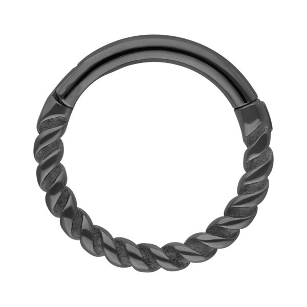 Clicker de Cuerda Retorcida Negro de acero quirúrgico, 1.2 mm de grosor, 5.0 mm de diámetro