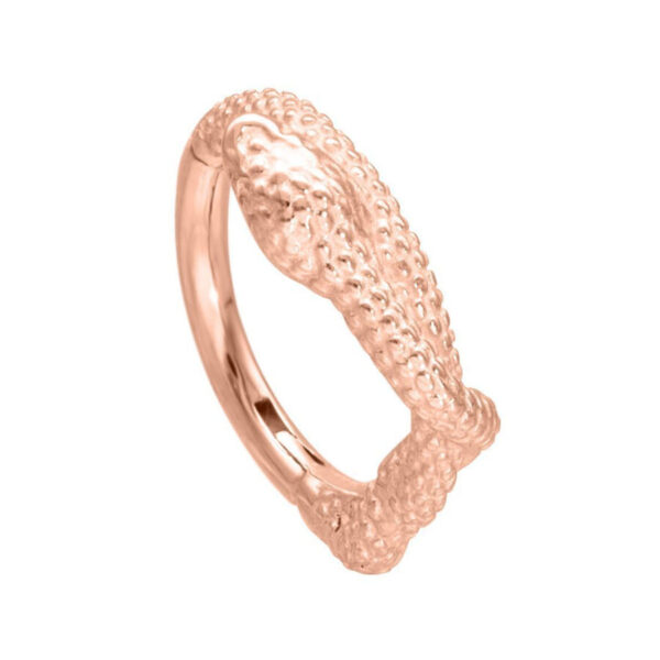 Anillo de piercing Clicker Serpiente rosado oro de acero quirúrgico, 12,0 mm de diámetro interno
