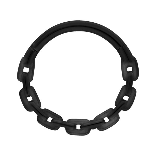 Anchor Chain Clicker negro con 12 mm de diámetro interno sobre fondo blanco