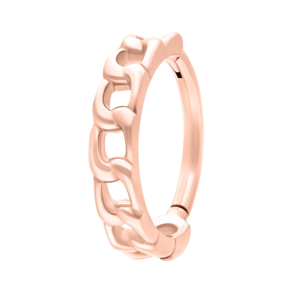Anillo articulado en oro rosa, 8,0 mm de diámetro interno, sobre fondo blanco