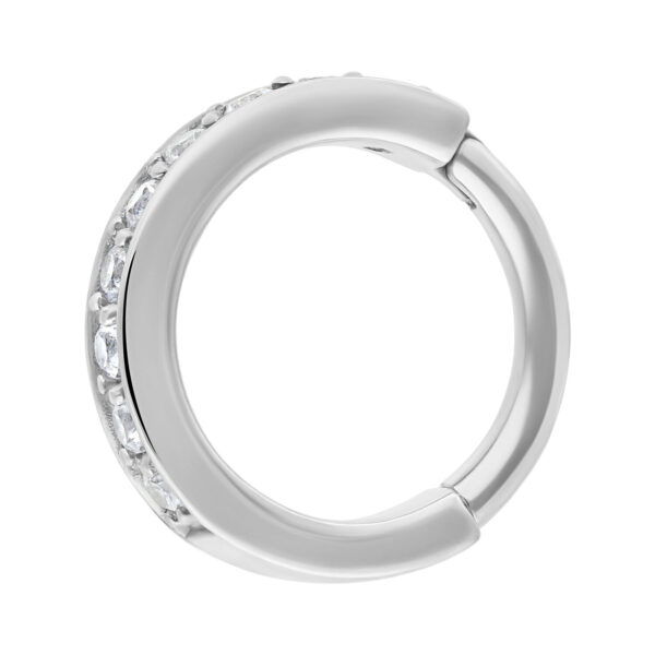 Anillo Articulado Plateado de Acero Quirúrgico con Cristales Claros