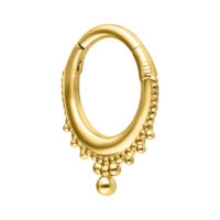 Crown Clicker - Anillo de piercing dorado Anillo de piercing dorado de acero quirúrgico con adornos