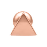 Piercing Barbell Triángulo en Oro Rosa sobre fondo blanco