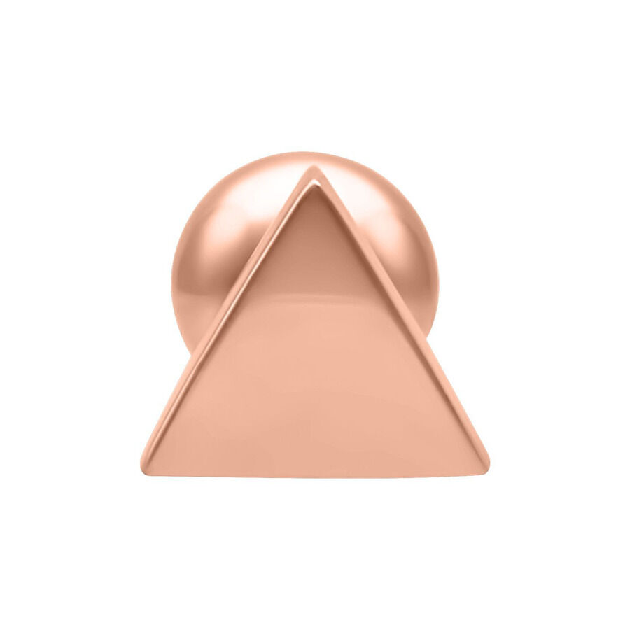 Piercing Barbell Triángulo en Oro Rosa sobre fondo blanco