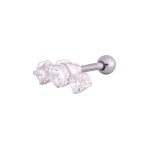 3 Crystals on Silver