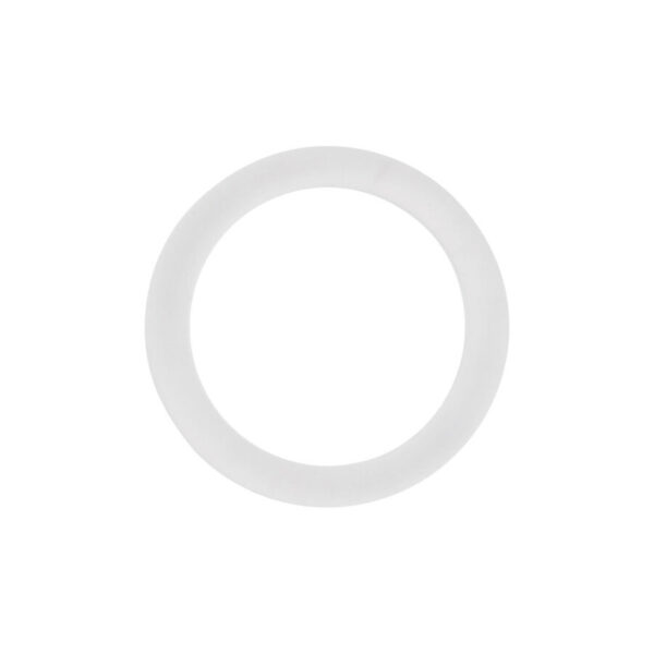 Anillo O blanco de silicona sobre fondo blanco, circular