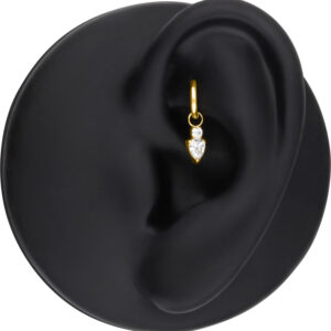 Colgante Mystic Crystal dorado en modelo de oreja negra