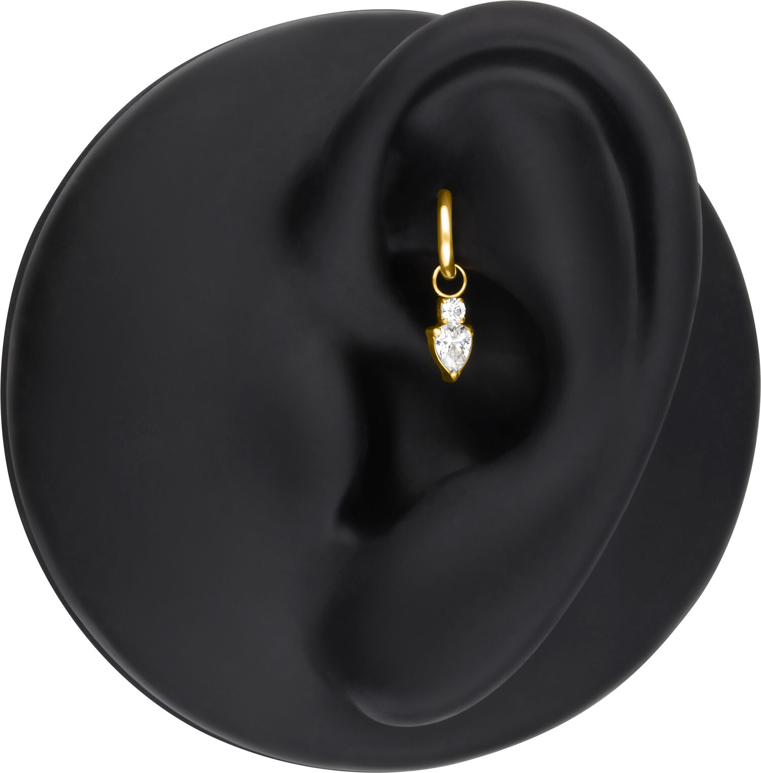Colgante Mystic Crystal dorado en modelo de oreja negra
