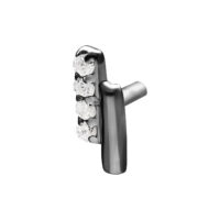 Adaptador Push Fit Negro con cristales claros sobre fondo blanco
