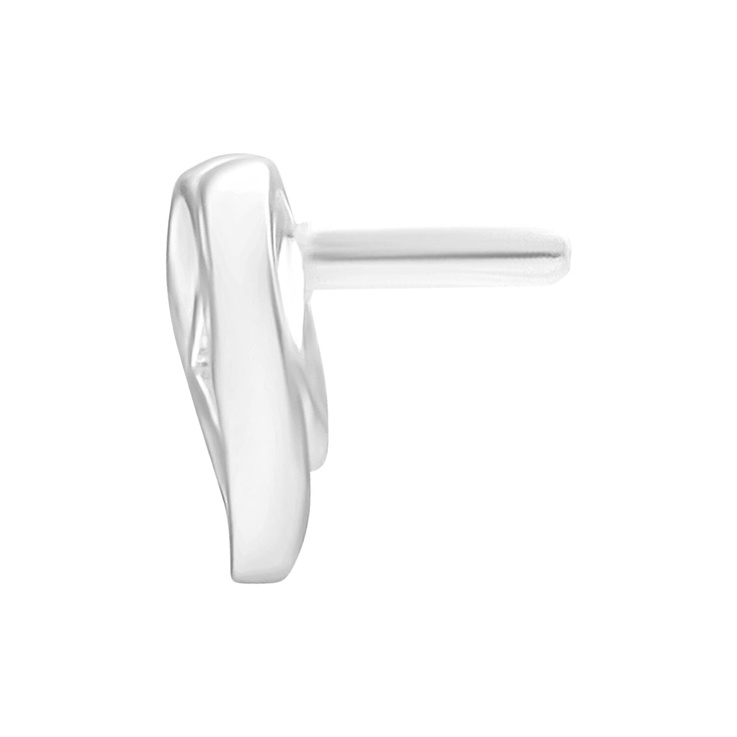 Sencillo ajuste de empuje plateado en forma de ojo sobre fondo blanco