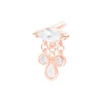 Accesorio Push Fit en oro rosa con cristales claros sobre fondo blanco