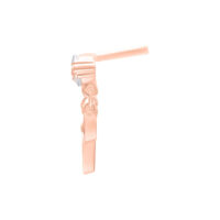 Adaptador Push Fit de oro rosa para piercing de oreja sobre fondo blanco