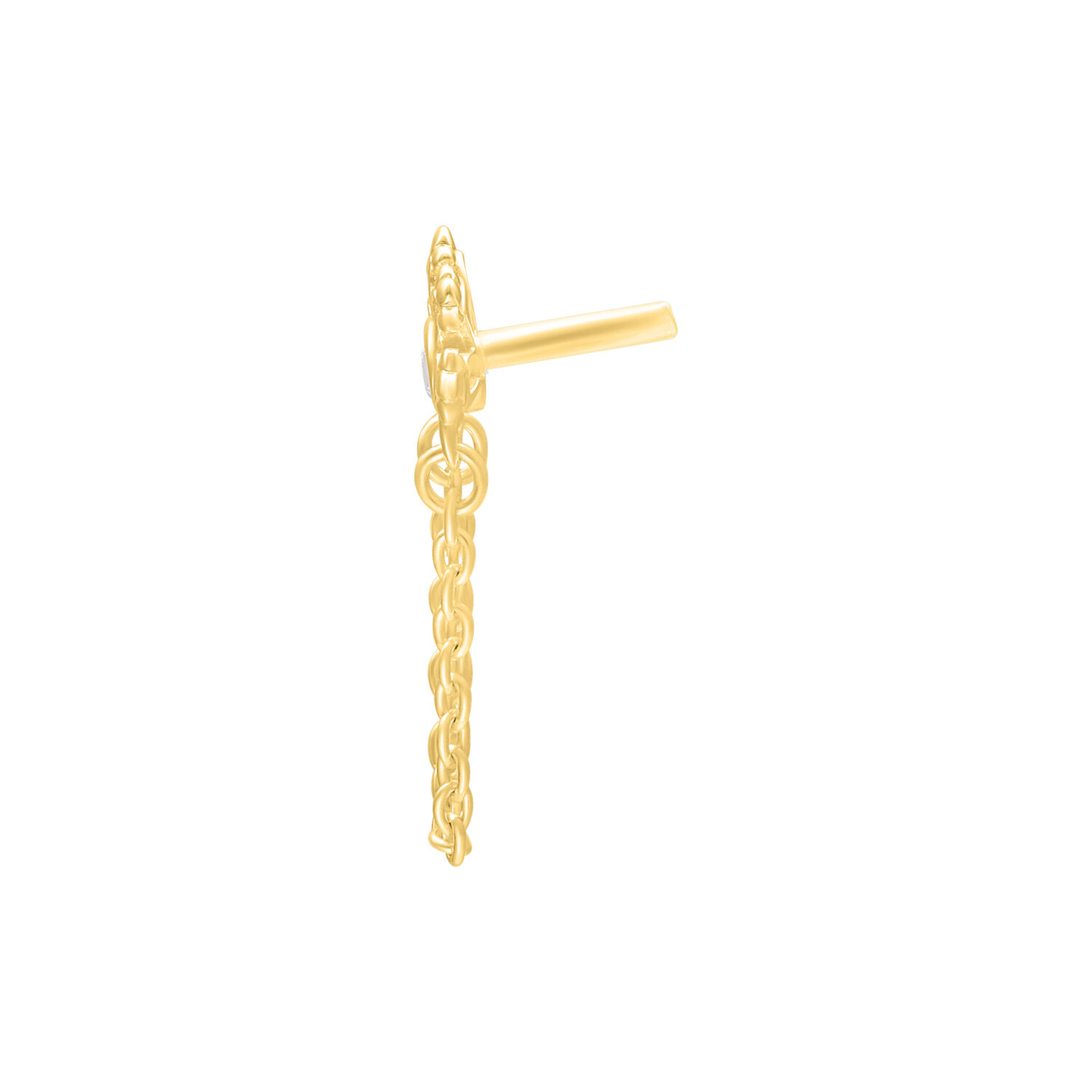 Golden Push Fit Crystal Sunrise Accesorio Accesorio de piercing dorado con cristal sobre fondo blanco