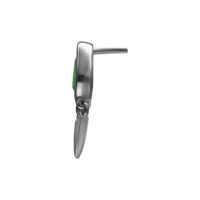 Accesorio Push Fit plateado con cristal verde y marco de metal negro