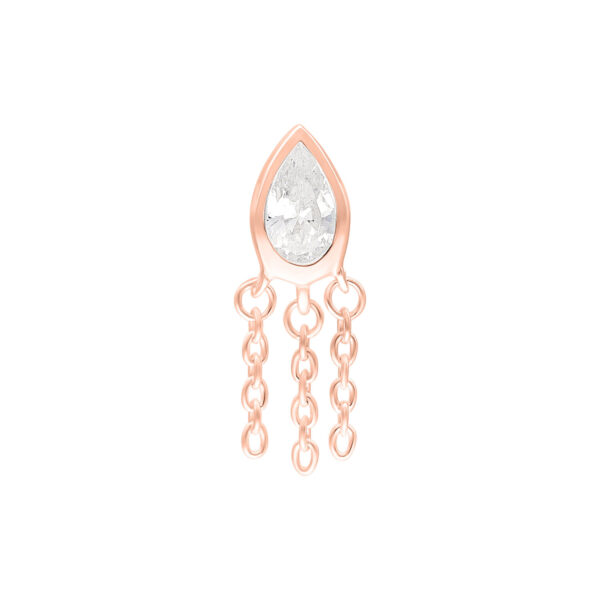 Adorno Push Fit Linda roségold con cristal claro y cadenas