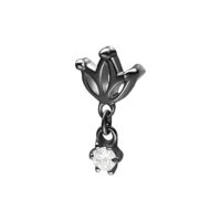Accesorio de loto negro para Push Fit con cristal claro sobre fondo blanco