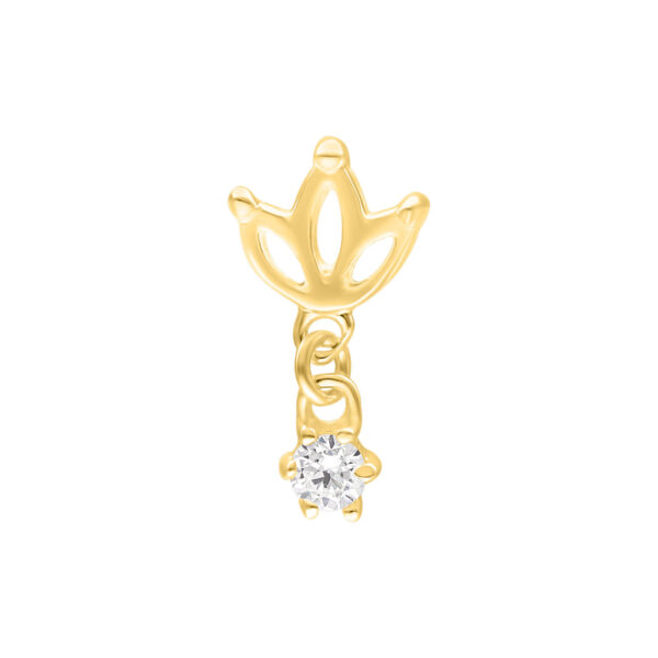 Accesorio de loto dorado para Push Fit con cristal claro sobre fondo blanco