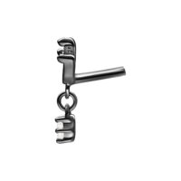 Accesorio de loto negro de plata con cristal claro sobre fondo blanco