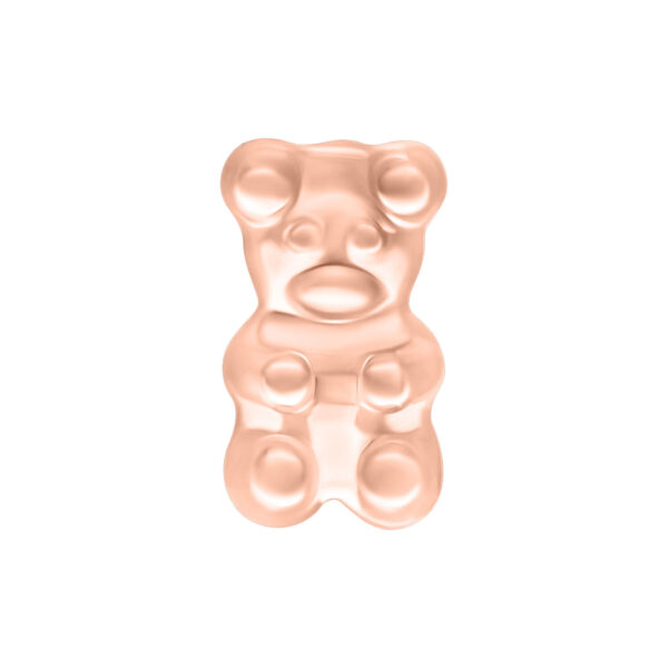 Accesorio Gummi Bear rosado dorado de plata sobre fondo blanco