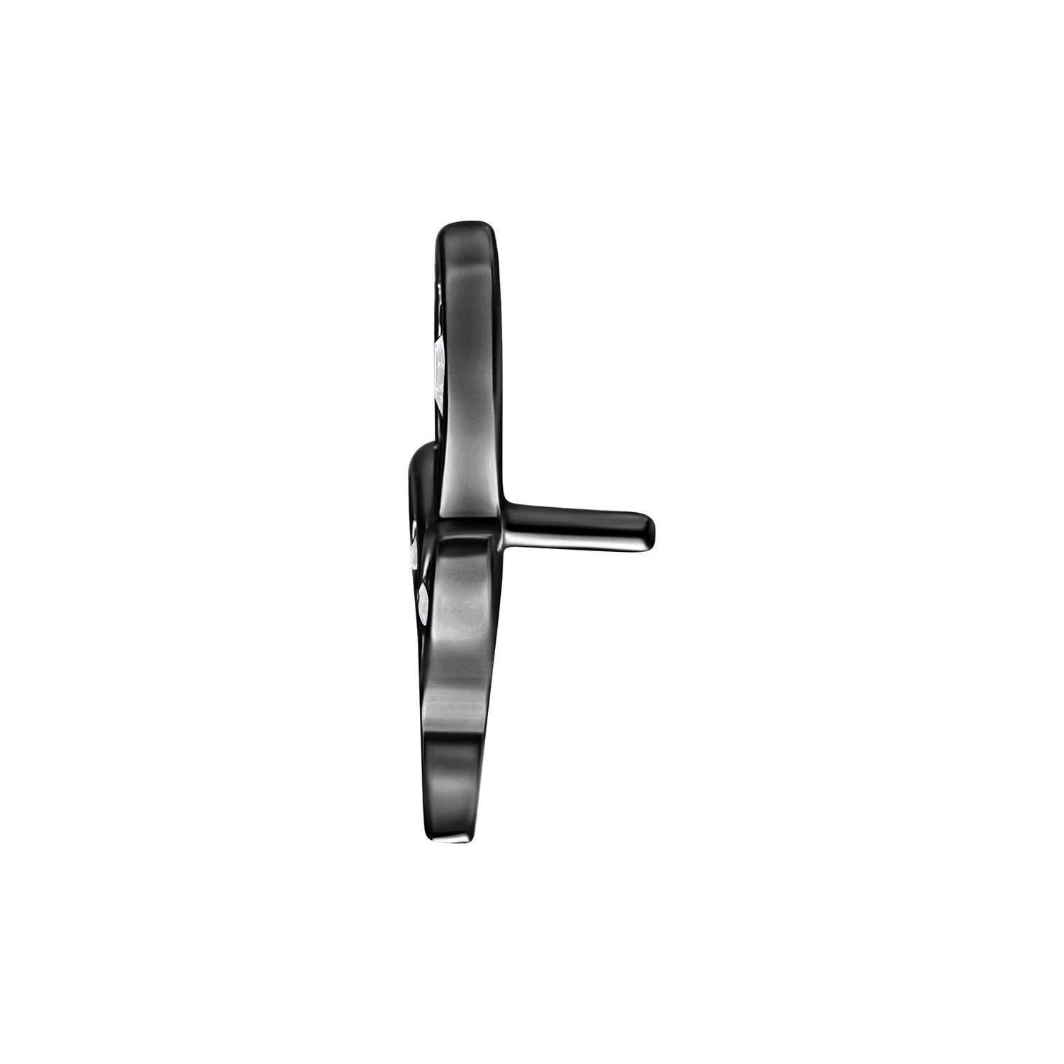 Vista lateral del Push Fit Crystal Leaf negro