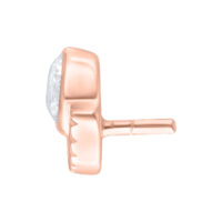 Accesorio Push Fit en oro rosa con piedra brillante sobre fondo blanco
