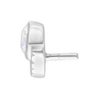 Adorno Push Fit Arinna de plata con diseño plano sobre fondo blanco