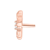 Adorno Push Fit Hibiscus de roségold en plata sobre fondo blanco