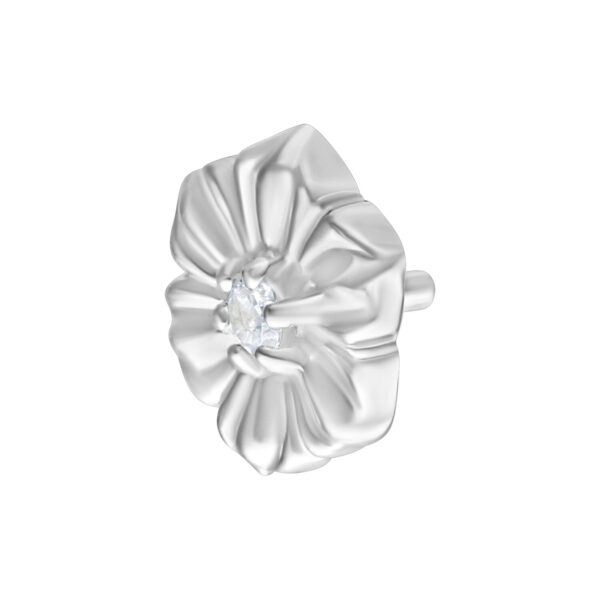 Accesorio de hibisco plateado para Push Fit, forma de flor
