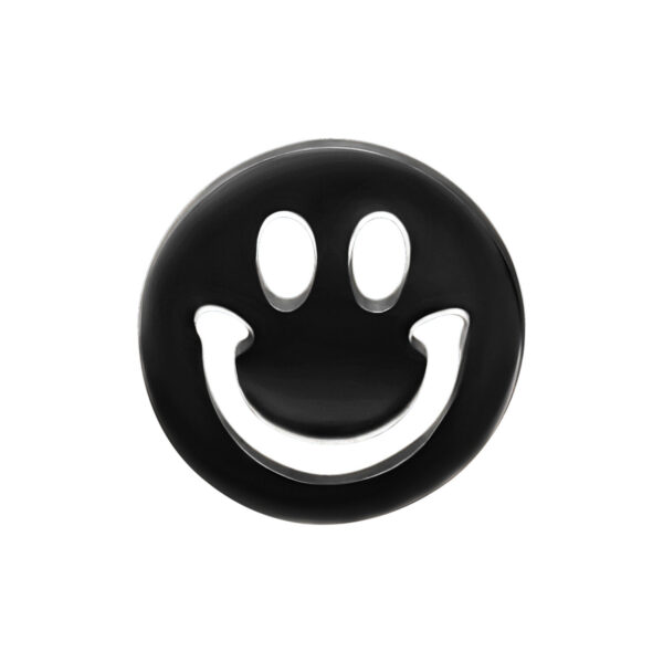 Ajuste de Smiley Negro para Piercing de Push Fit Bioplast sobre fondo blanco