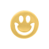 Ajuste Push Smiley dorado sobre fondo blanco