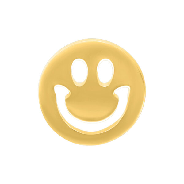 Ajuste Push Smiley dorado sobre fondo blanco