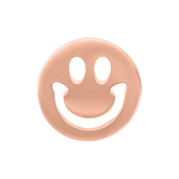Aplique de Smiley en Oro Rosa para Push Fit sobre fondo blanco