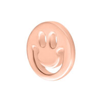 Smiley de oro rosa para Push Fit sobre fondo blanco