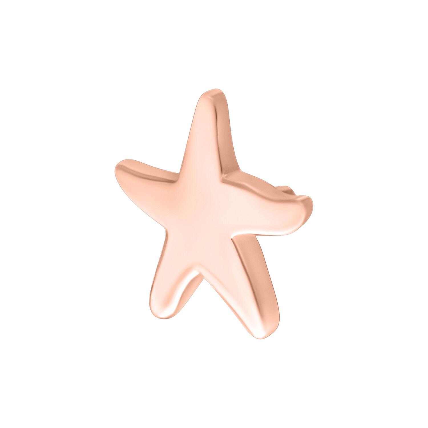 Accesorio de estrella de mar roségold para Push Fit, tamaño 6 mm, sobre fondo blanco