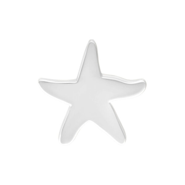 Aplique de estrella de mar plateada para Bioplast sobre fondo blanco