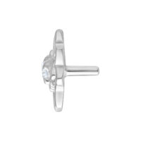 Ajuste Push Fit Sunflower plateado de metal sobre fondo blanco