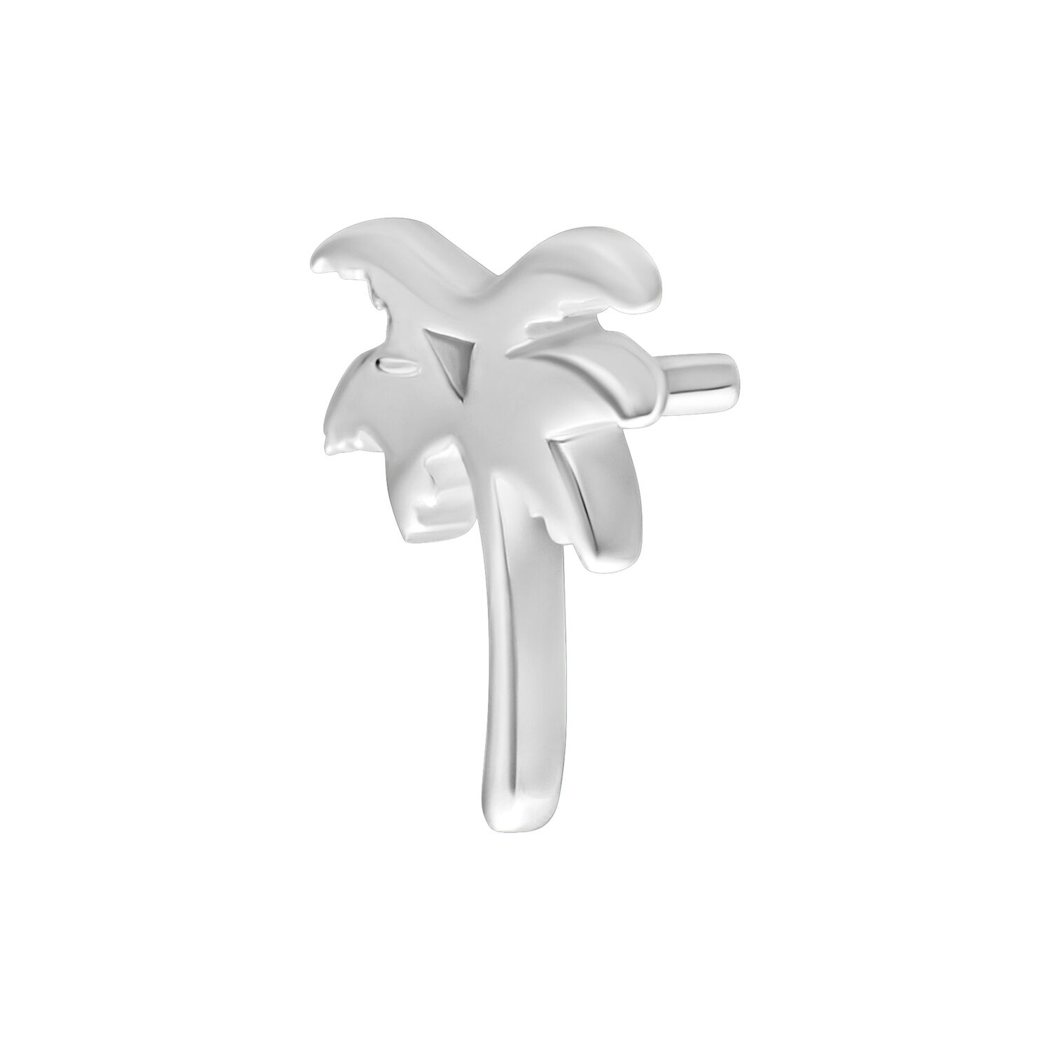 Palma de plata para piercing Push Fit sobre fondo blanco