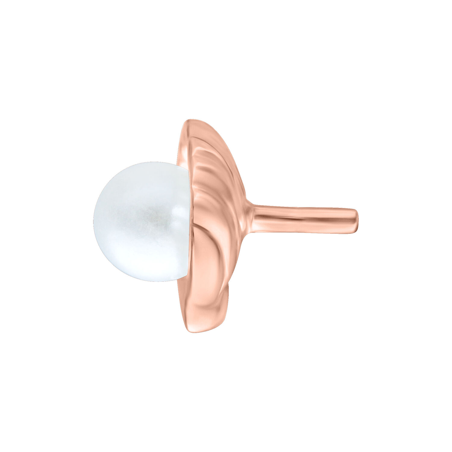 Accesorio Push Fit rosado dorado con bola blanca sobre fondo blanco