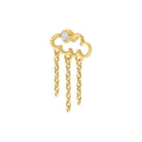 Ajuste de piercing Cloudy dorado con colgante de cadenas y piedra preciosa